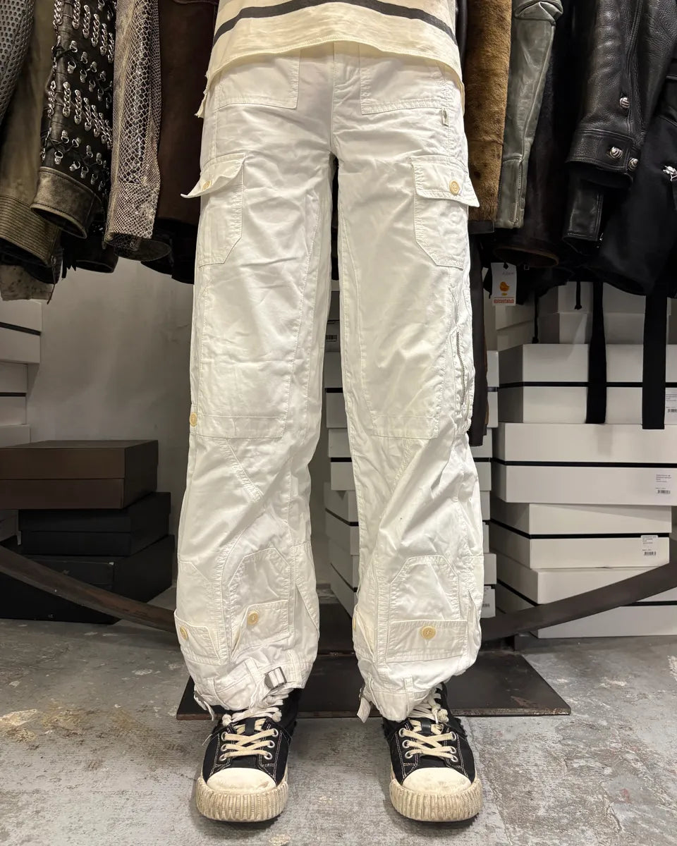 2000s Jean Paul Gaultier Trompe LOeil Pockets Cargo White Pants lFuwcob 0