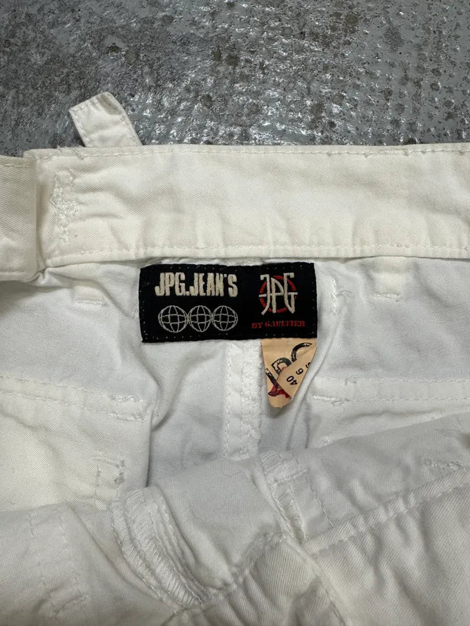 2000s Jean Paul Gaultier Trompe LOeil Pockets Cargo White Pants lFuwcob 10