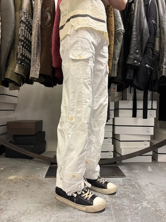 2000s Jean Paul Gaultier Trompe LOeil Pockets Cargo White Pants lFuwcob 3