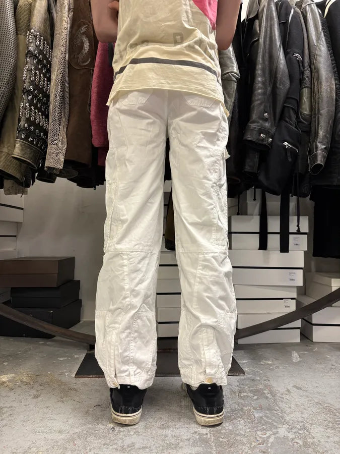 2000s Jean Paul Gaultier Trompe LOeil Pockets Cargo White Pants lFuwcob 4