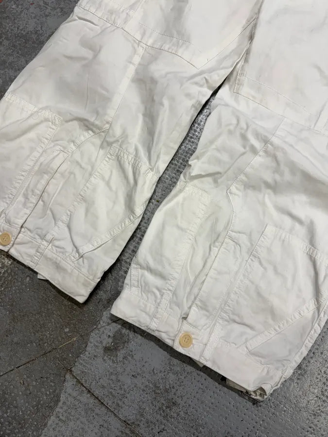 2000s Jean Paul Gaultier Trompe LOeil Pockets Cargo White Pants lFuwcob 6