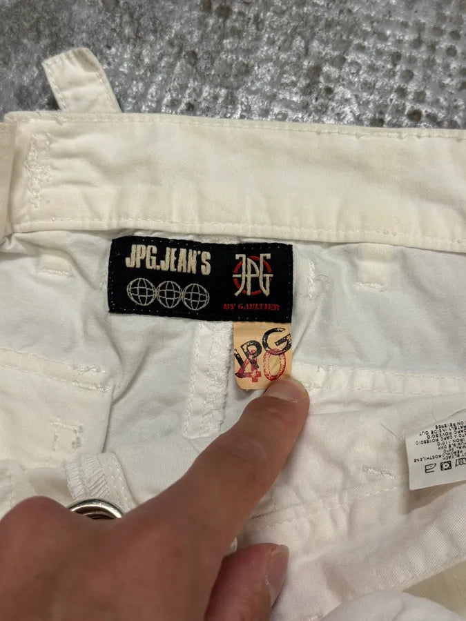 2000s Jean Paul Gaultier Trompe LOeil Pockets Cargo White Pants lFuwcob 8