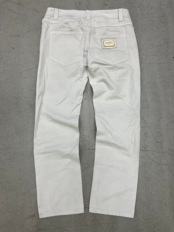 2000s Jean Paul Gaultier White Denim Jeans LlPNApU 8