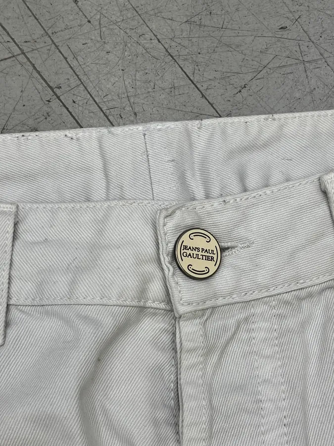 2000s Jean Paul Gaultier White Denim Jeans LlPNApU 12