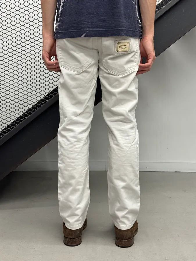 2000s Jean Paul Gaultier White Denim Jeans LlPNApU 3