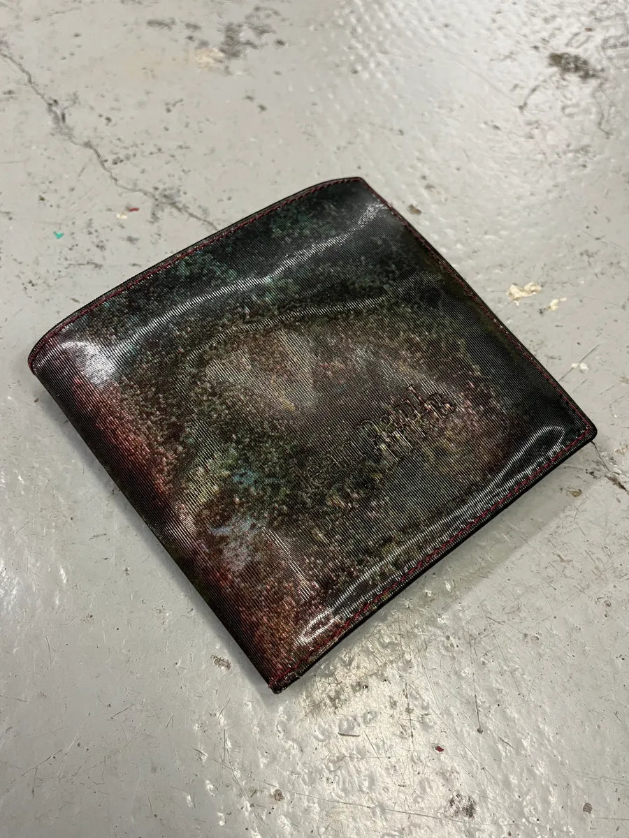 Jean Paul Gaultier World Eroded Burgundy Leather Card Holder  IBtUPFR 0