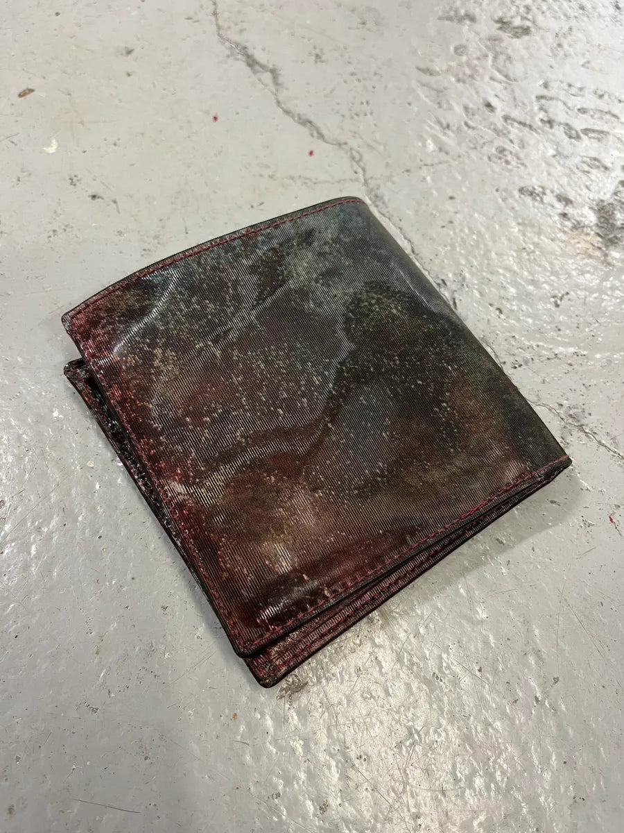 Jean Paul Gaultier World Eroded Burgundy Leather Card Holder  IBtUPFR 1