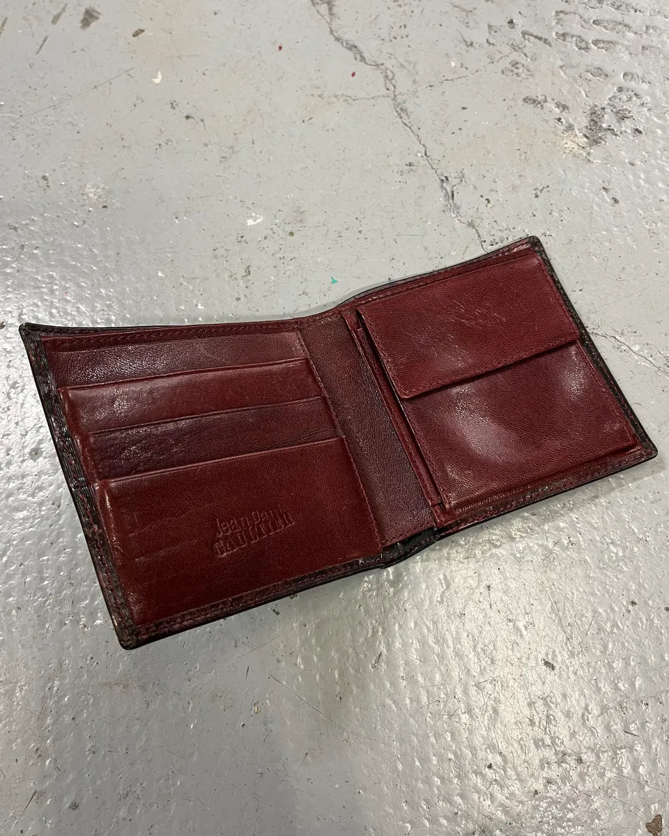 Jean Paul Gaultier World Eroded Burgundy Leather Card Holder  IBtUPFR 3