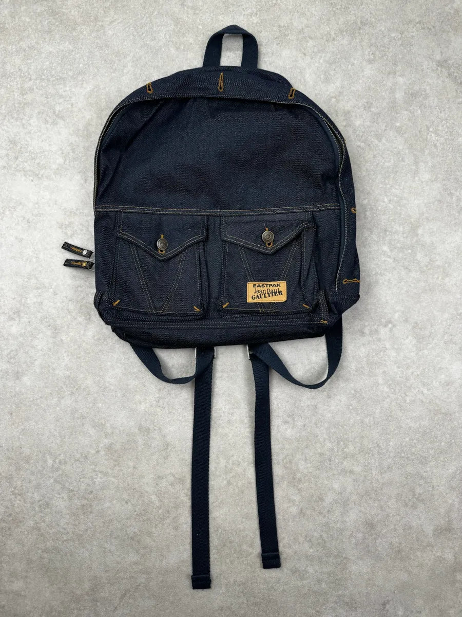 SS2015 Jean Paul Gaultier x Eastpak Navy Denim Cargo Backpack ULiVgMQ 3