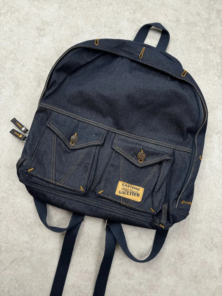 SS2015 Jean Paul Gaultier x Eastpak Navy Denim Cargo Backpack ULiVgMQ 4