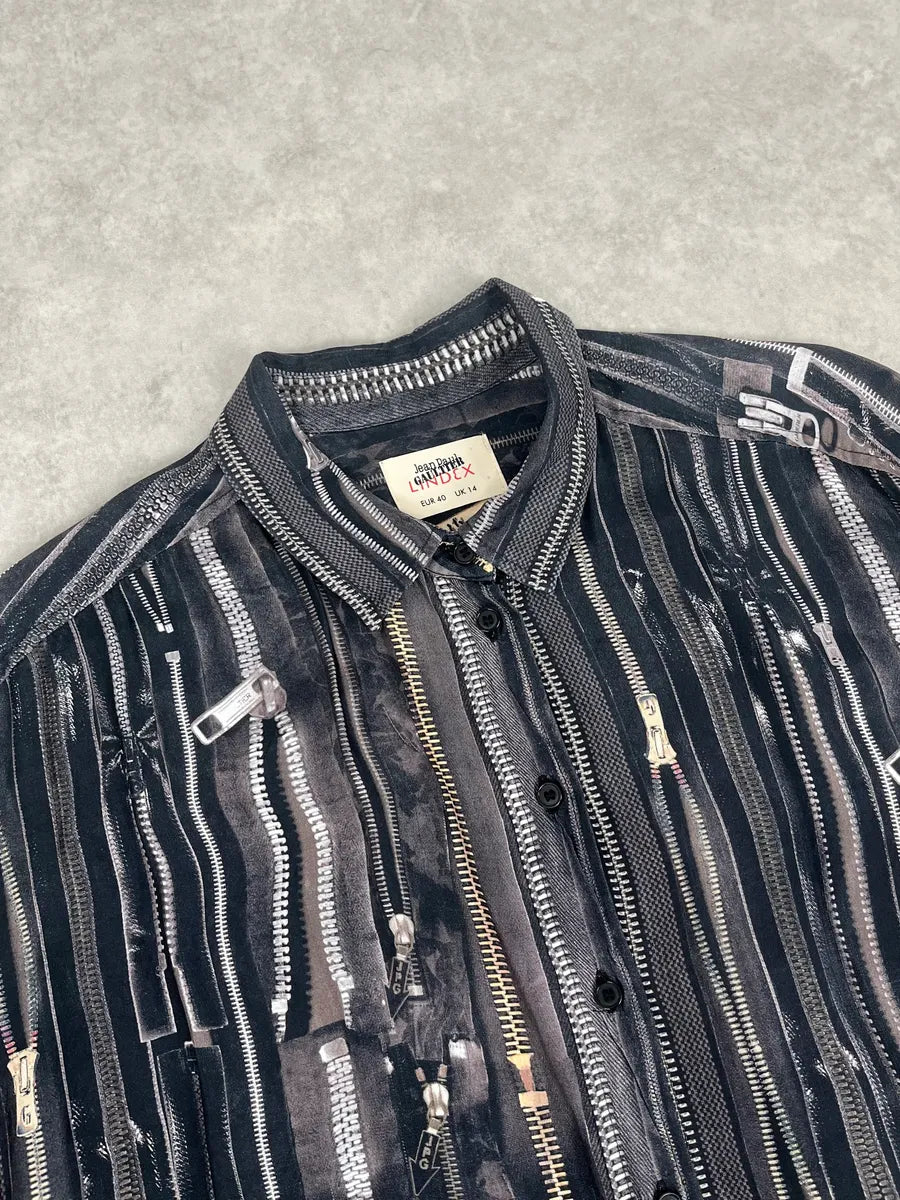 2000s Jean Paul Gaultier Zippers Print Long Shirt eKVFFjY 3