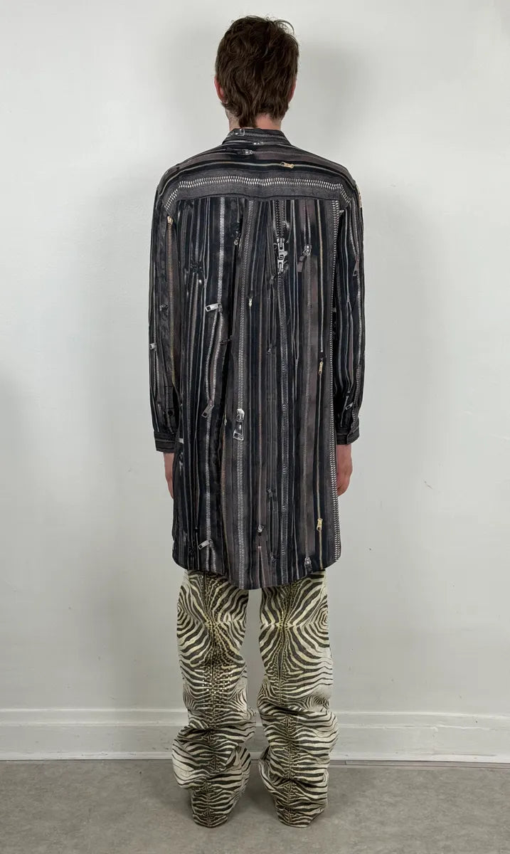 2000s Jean Paul Gaultier Zippers Print Long Shirt eKVFFjY 2