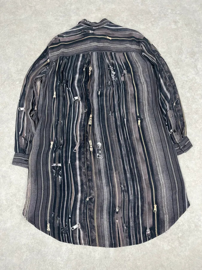 2000s Jean Paul Gaultier Zippers Print Long Shirt eKVFFjY 5