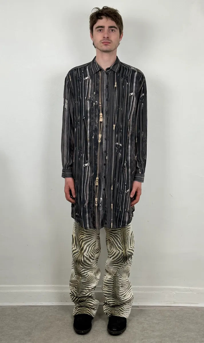 2000s Jean Paul Gaultier Zippers Print Long Shirt eKVFFjY 1