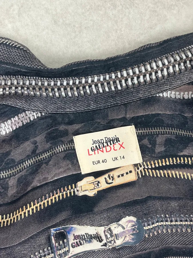 2000s Jean Paul Gaultier Zippers Print Long Shirt eKVFFjY 10