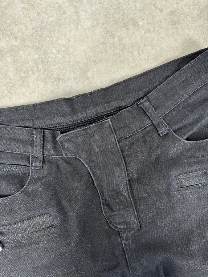 2010s Balmain Italian Black Padded Biker Slim Pants kltVCuH 7