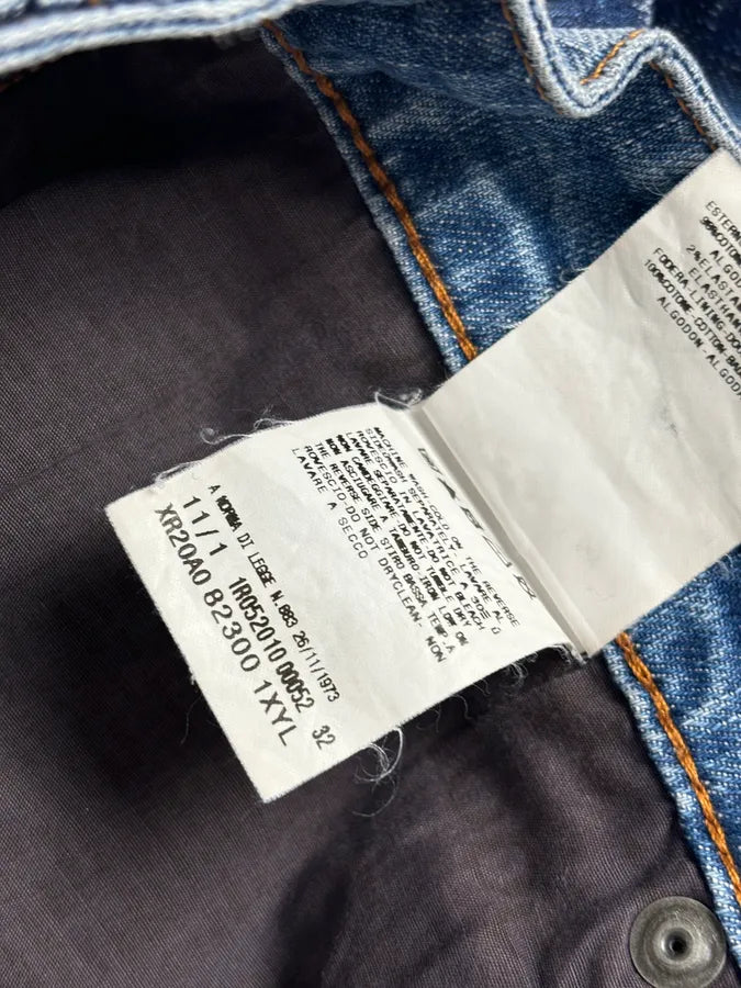 SS2011 Galliano UK Flag Newspaper Print Distressed Blue Denim Jeans IuaybCU 12