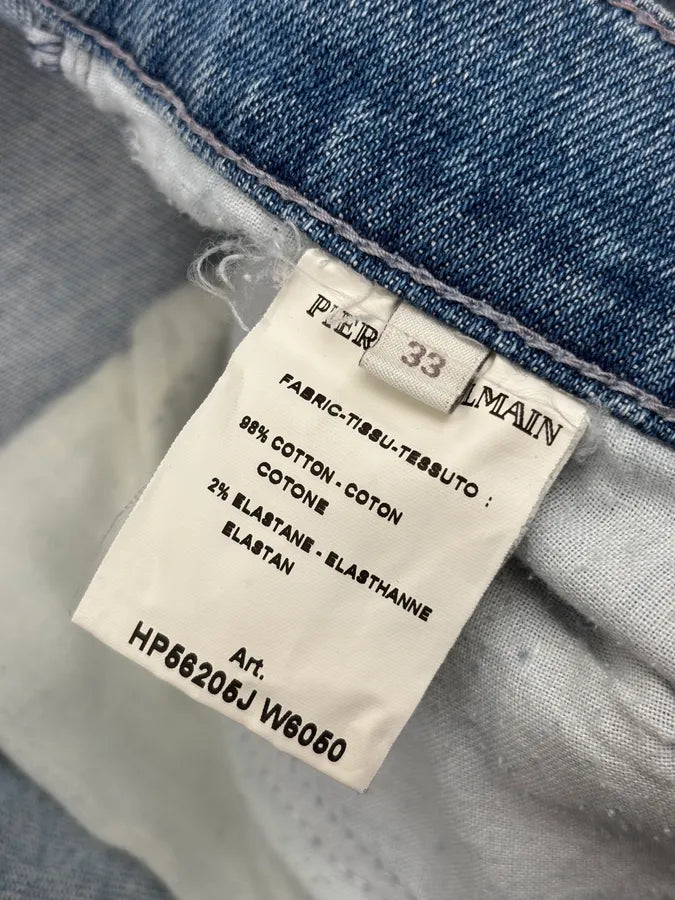 2000s Pierre Balmain Blue Biker Denim Jeans  dXLiFow 12