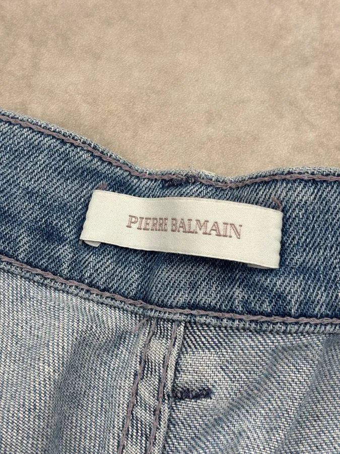 2000s Pierre Balmain Blue Biker Denim Jeans  dXLiFow 11