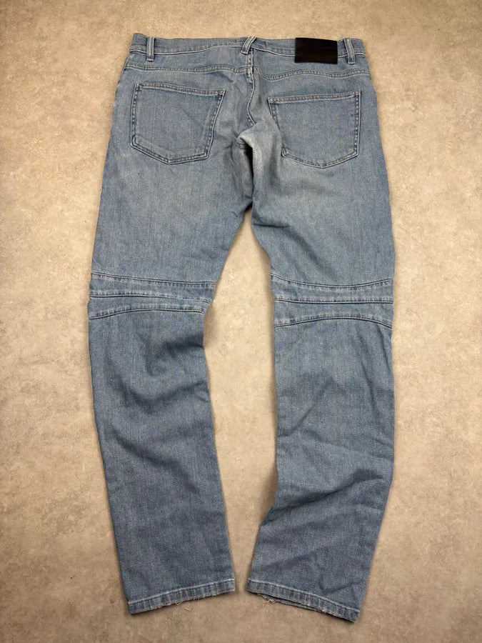 2000s Pierre Balmain Blue Biker Denim Jeans  dXLiFow 5