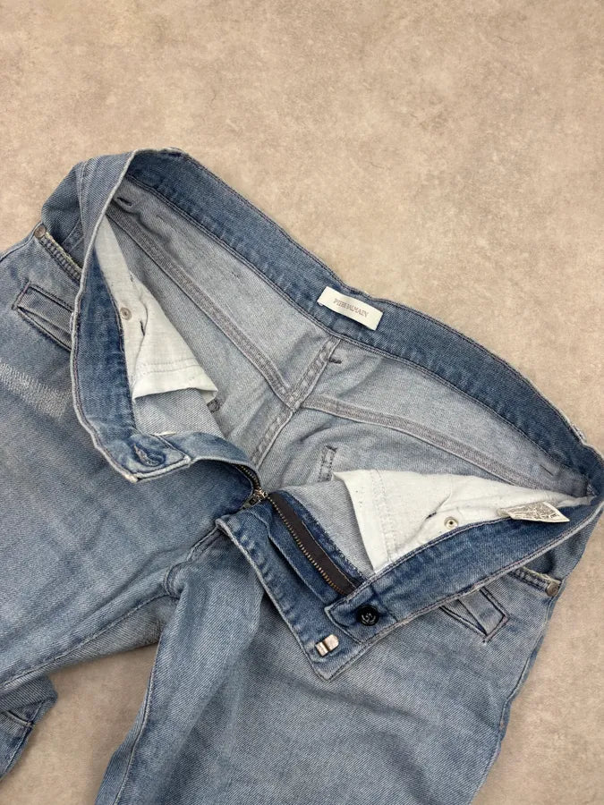 2000s Pierre Balmain Blue Biker Denim Jeans  dXLiFow 8