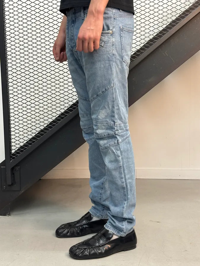 2000s Pierre Balmain Blue Biker Denim Jeans  dXLiFow 1