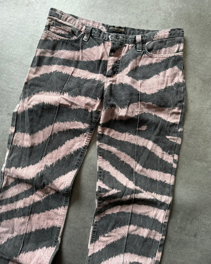 FW2001 Roberto Cavalli Zebra Pink Shadow Pants (M) - 10