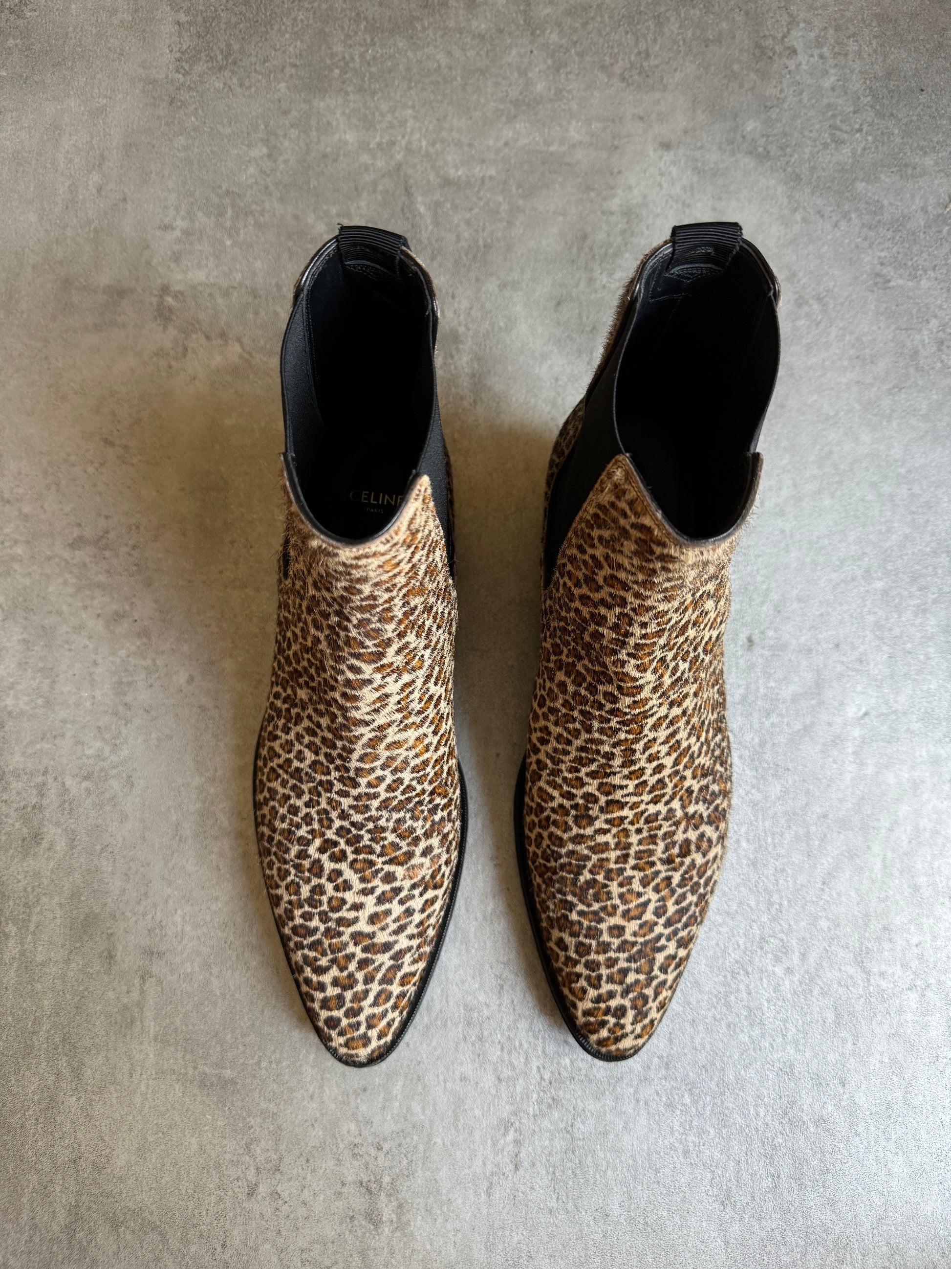 SS2019 Celine Leopard Chelsea Boots Calfskin Leather by Hedi Slimane (40) - 4