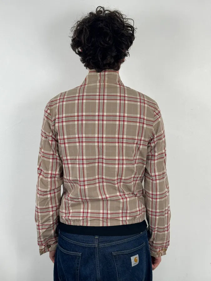 Jil Sander Beige Cotton Reversible Bomber Jacket Plaid  jXGfNVu 3