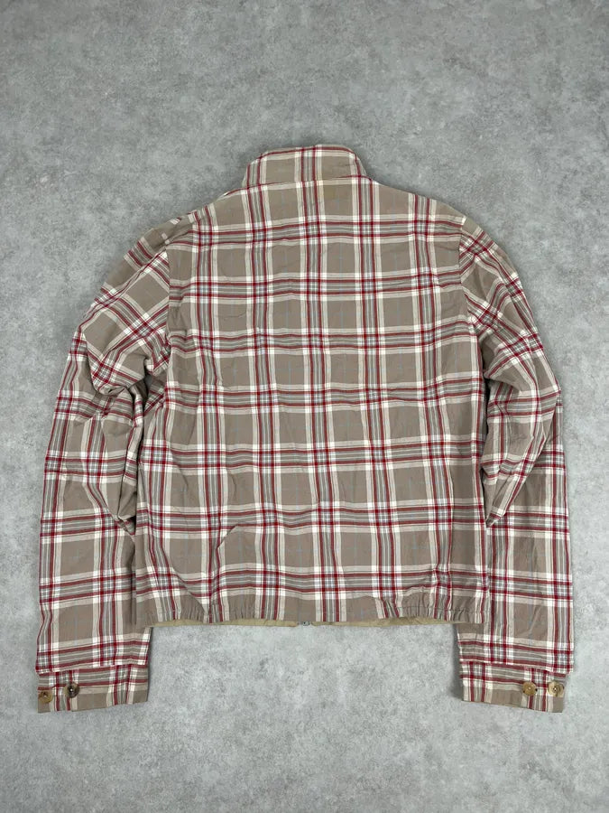 Jil Sander Beige Cotton Reversible Bomber Jacket Plaid  jXGfNVu 7