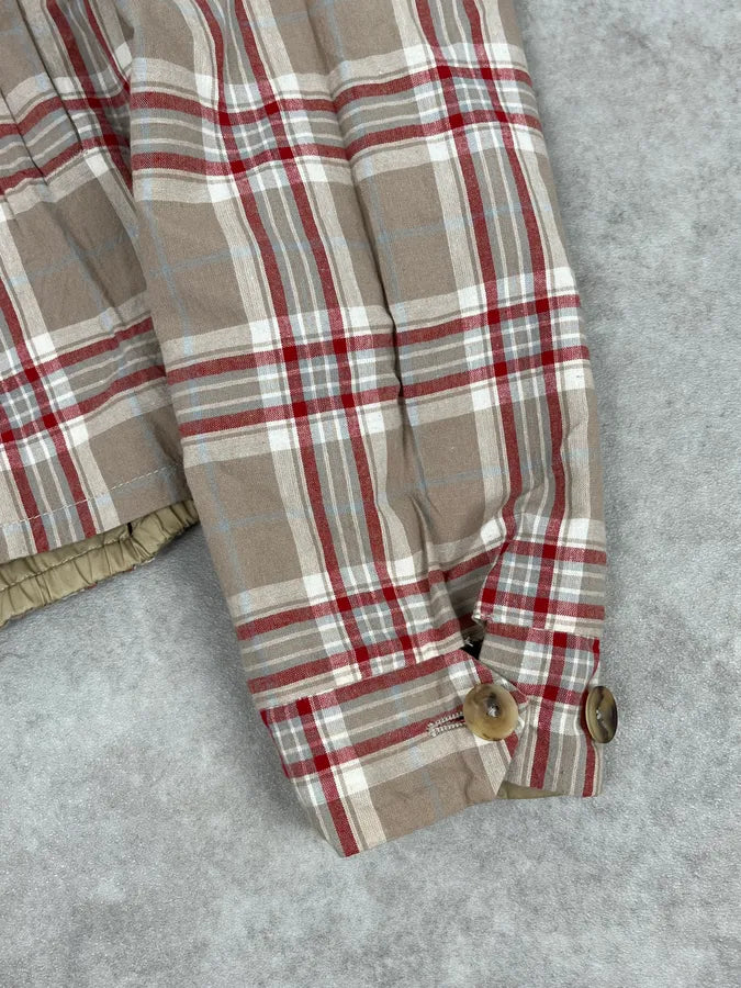 Jil Sander Beige Cotton Reversible Bomber Jacket Plaid  jXGfNVu 13