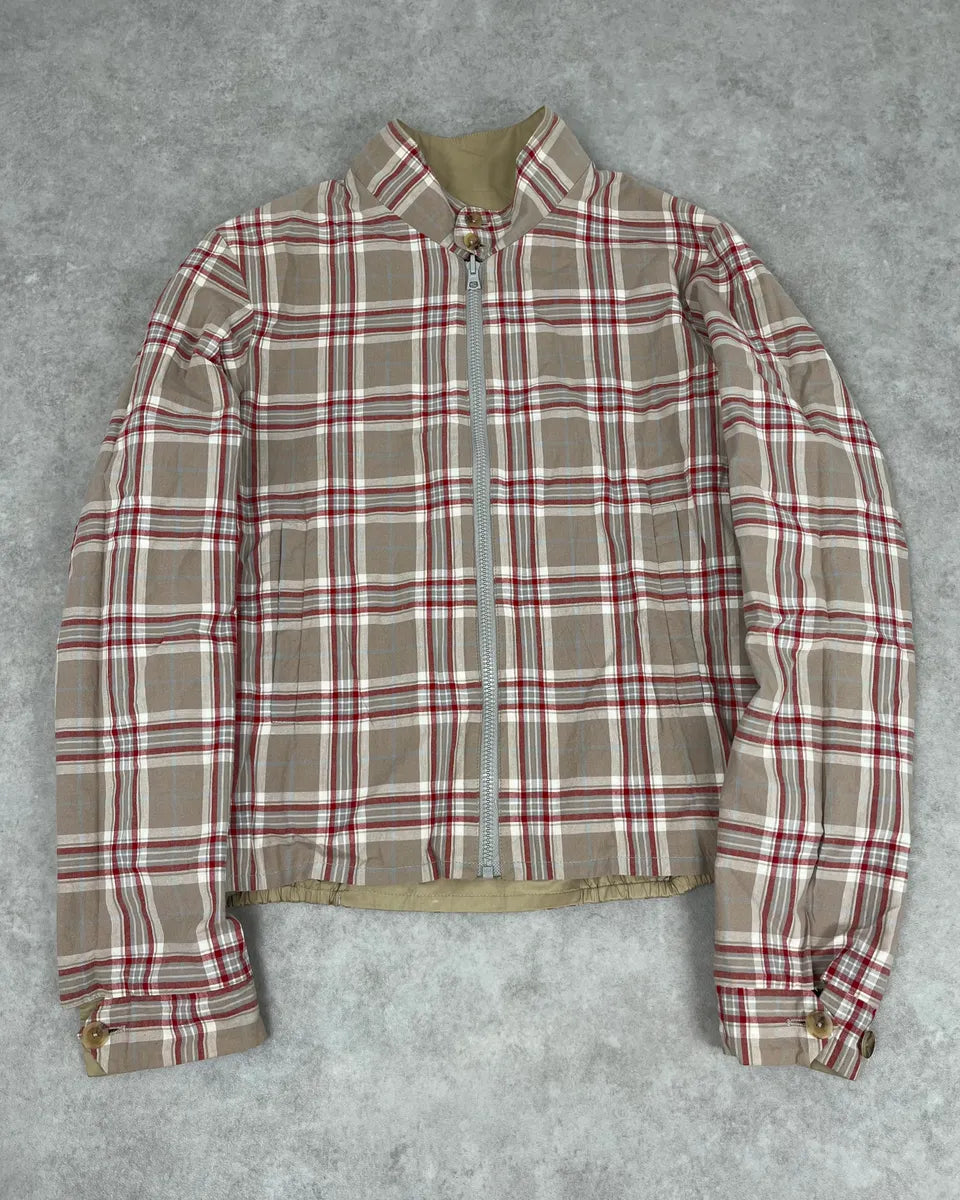 Jil Sander Beige Cotton Reversible Bomber Jacket Plaid  jXGfNVu 0