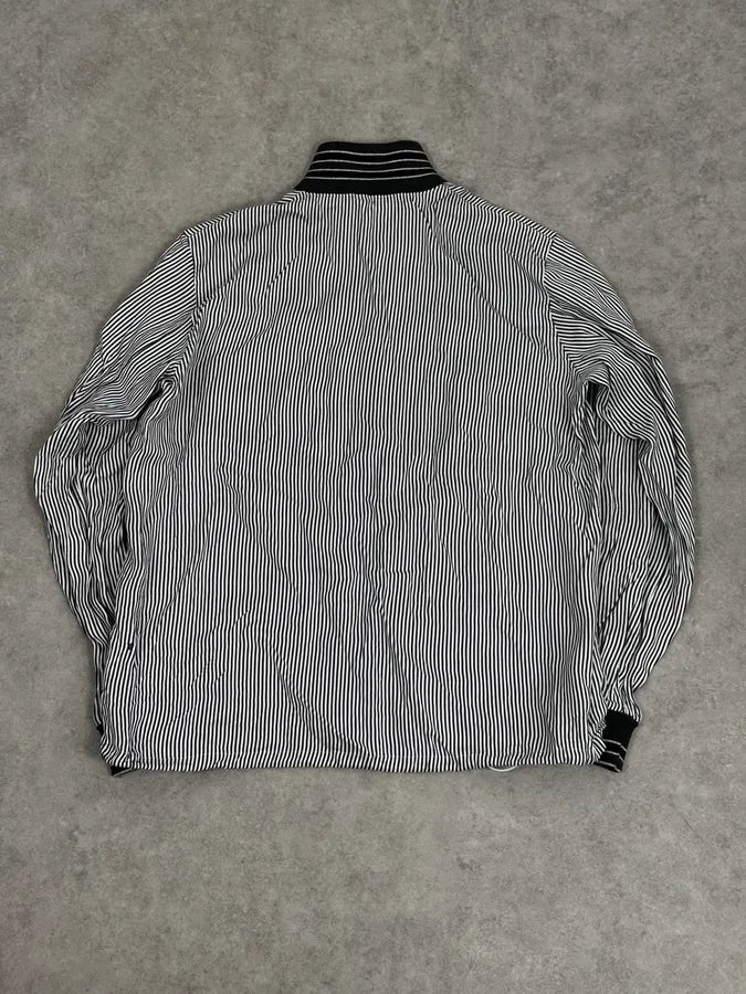 AW2015 Jil Sander Black & White Striped Light Zip-Up Jacket zYZQpGU 2