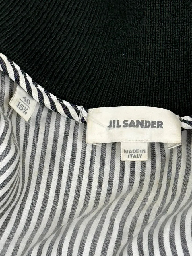 AW2015 Jil Sander Black & White Striped Light Zip-Up Jacket zYZQpGU 9