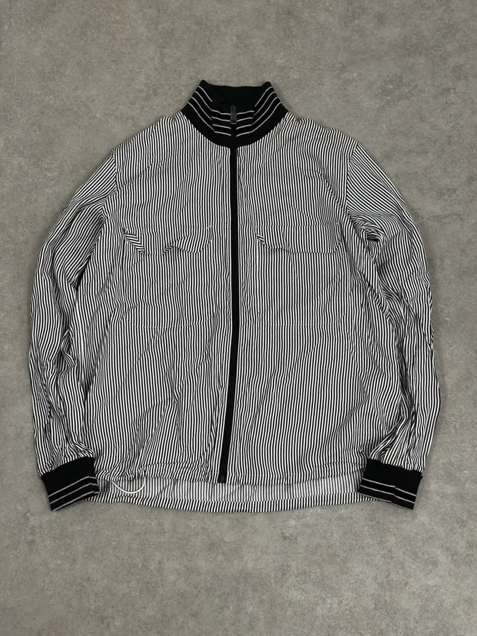 AW2015 Jil Sander Black & White Striped Light Zip-Up Jacket zYZQpGU 0