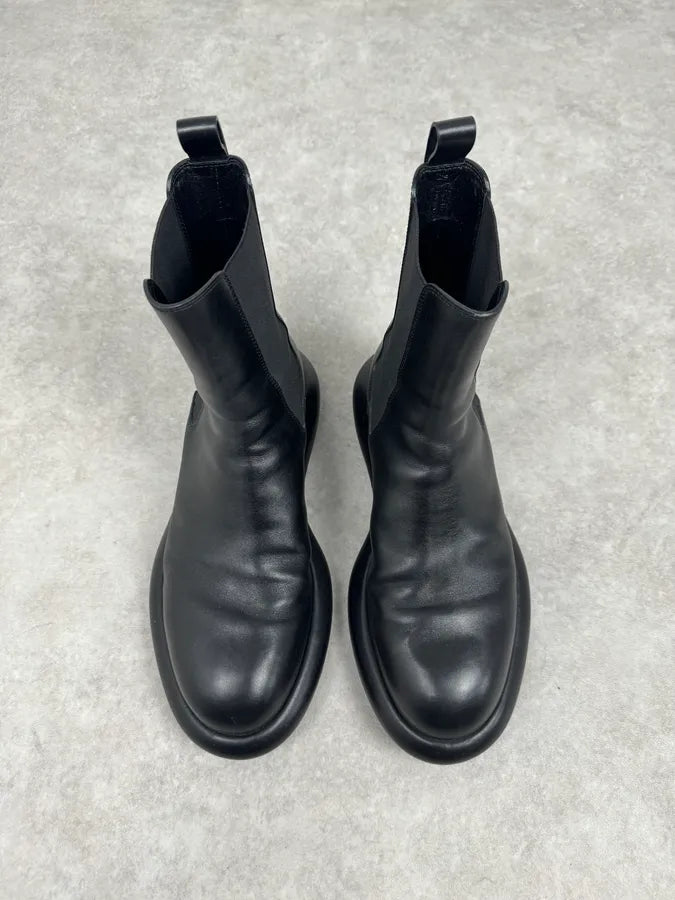 Jil Sander Black Ankle Leather Combat Boots IFOGlfO 1