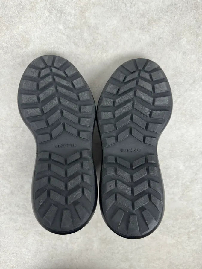 Jil Sander Black Ankle Leather Combat Boots IFOGlfO 8