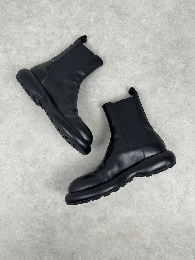 Jil Sander Black Ankle Leather Combat Boots IFOGlfO 5