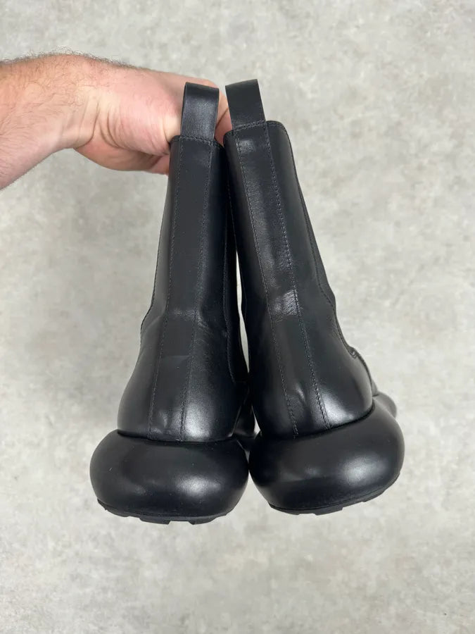 Jil Sander Black Ankle Leather Combat Boots IFOGlfO 4