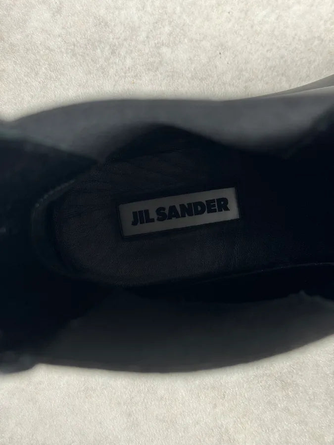 Jil Sander Black Ankle Leather Combat Boots IFOGlfO 7