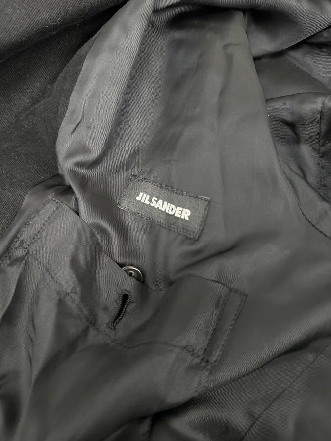 Jil Sander Black Cozy Buttoned Long Jacket fOvxgSK 8