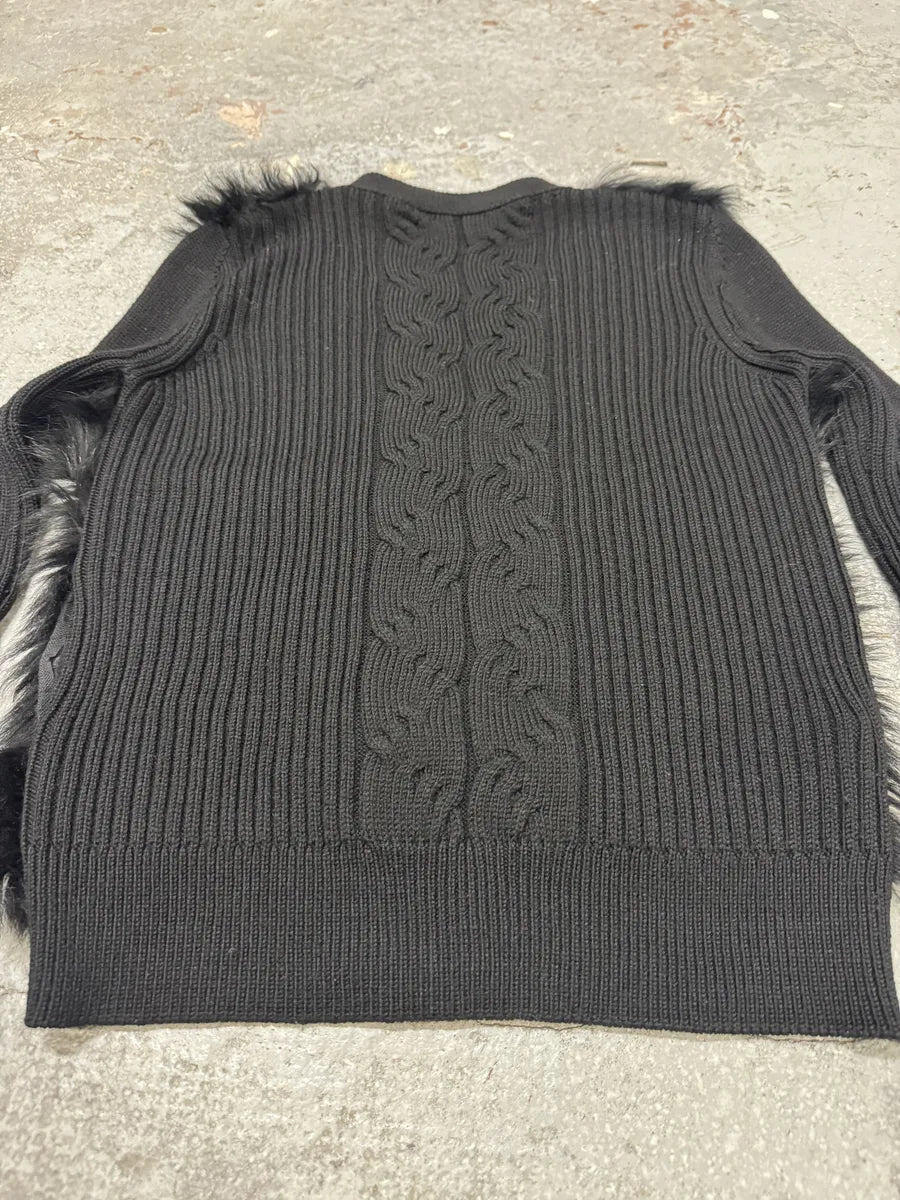 Jil Sander Black Fur Plushed Wool Cardigan FnDHJFT 4