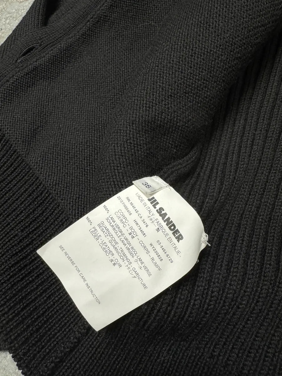 Jil Sander Black Fur Plushed Wool Cardigan FnDHJFT 6