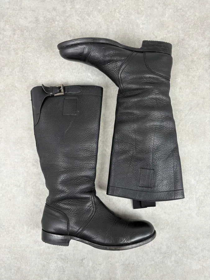 Jil Sander Black Leather Ankle Biker Boots oFgBMQw 3