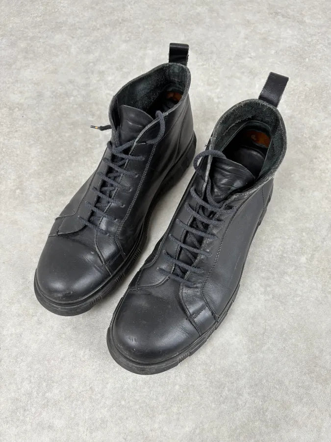 Jil Sander Black Leather Minimalist Boots mfrCaed 2