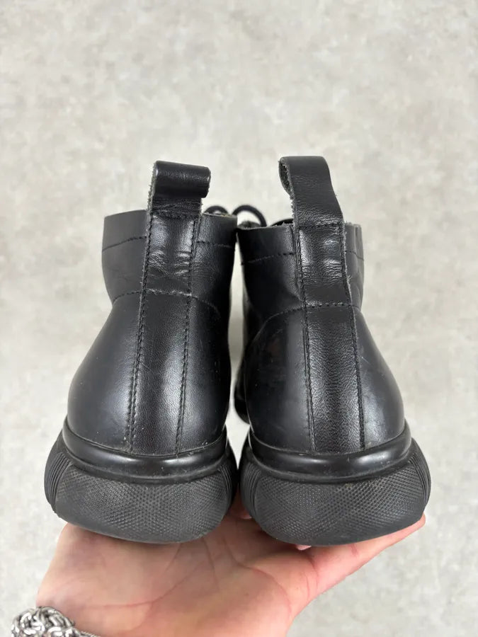 Jil Sander Black Leather Minimalist Boots mfrCaed 6