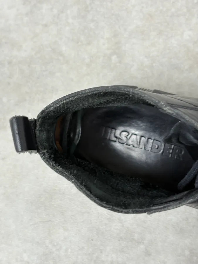 Jil Sander Black Leather Minimalist Boots mfrCaed 9