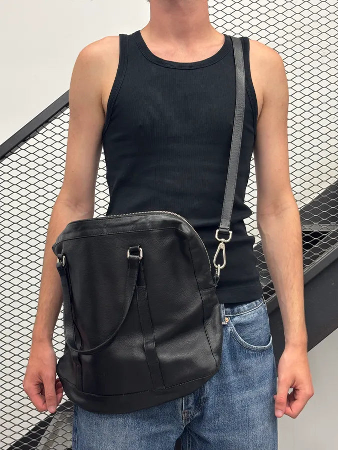 Jil Sander Black Leather Grained Handle Bag WDCJJUa 2