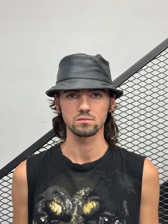 Jil Sander Black Leather Hat IbdRhrH 0