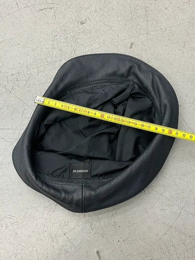 Jil Sander Black Leather Hat IbdRhrH 9